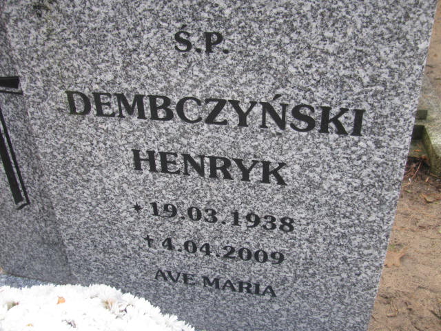 Henryk Dembczyński 1938 Głogów Gmina - Grobonet - Wyszukiwarka osób pochowanych